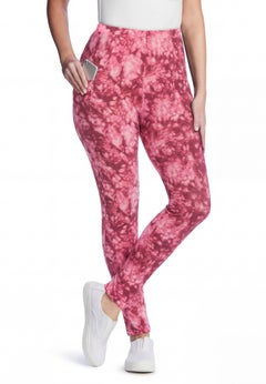 Side Pocket Ankle-Length Pull-On Stretch Knit Cotton Spandex Leggings