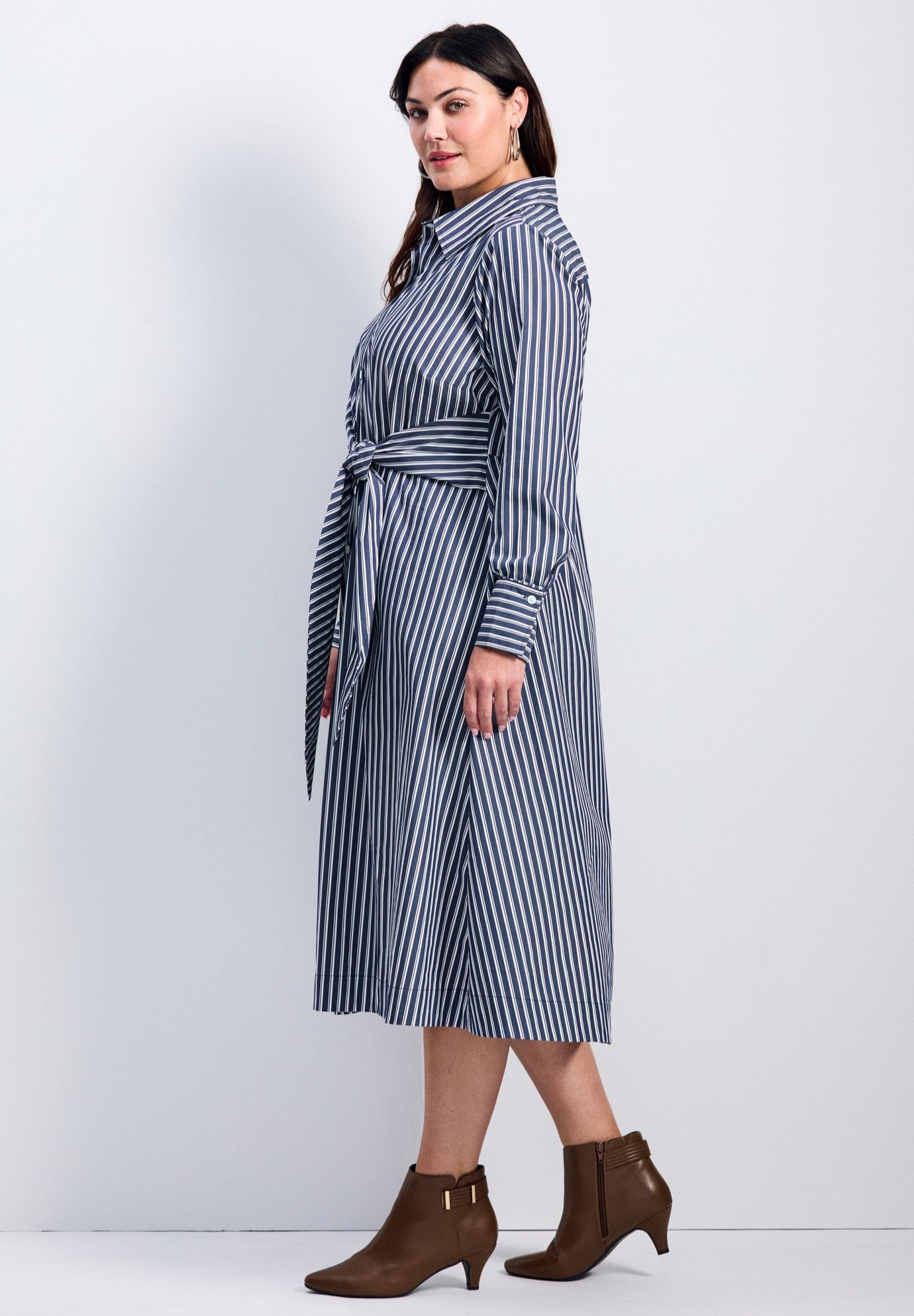 Bethany Poplin Tie Front Shirtdress image number 2