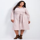 Bethany Poplin Tie Front Shirtdress image number 0