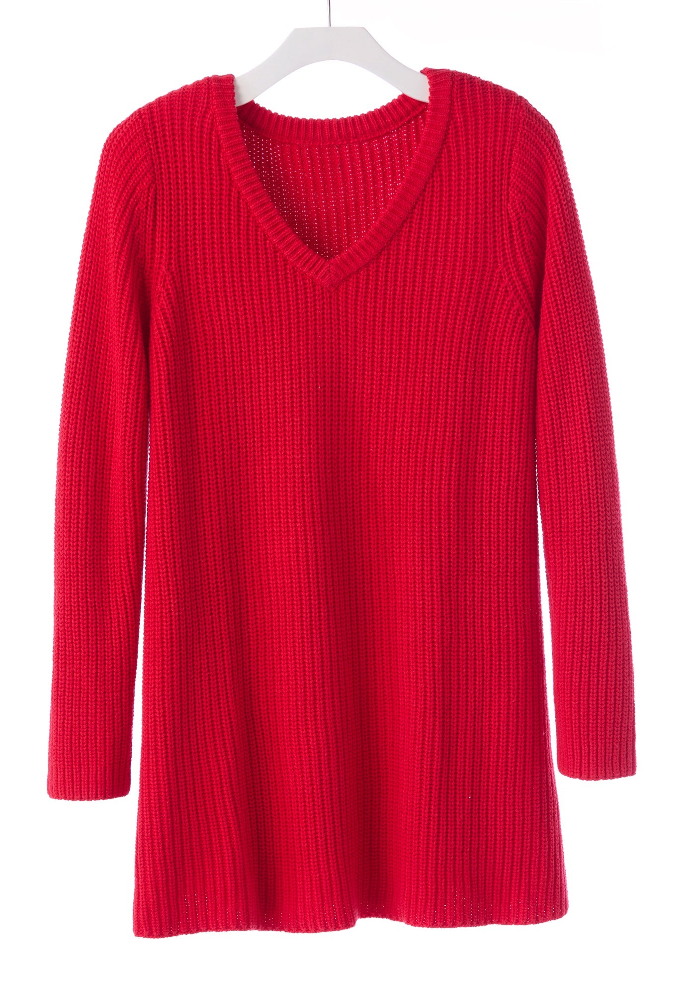 V-Neck Shaker Trapeze Sweater image number 1