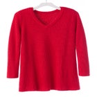 V-Neck Shaker Trapeze Sweater image number null