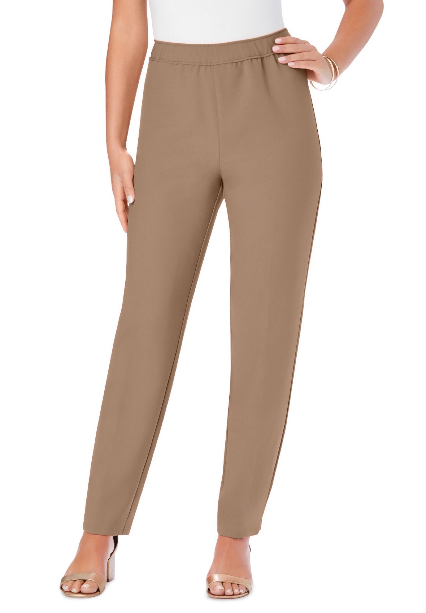 Plus Size Classic Bend Over&reg; Structured Straight Leg Pull-On Pant image number 0