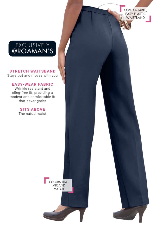 Plus Size Bend Over&reg; Classic Structured Straight-Leg Pull-On Pant image number 4
