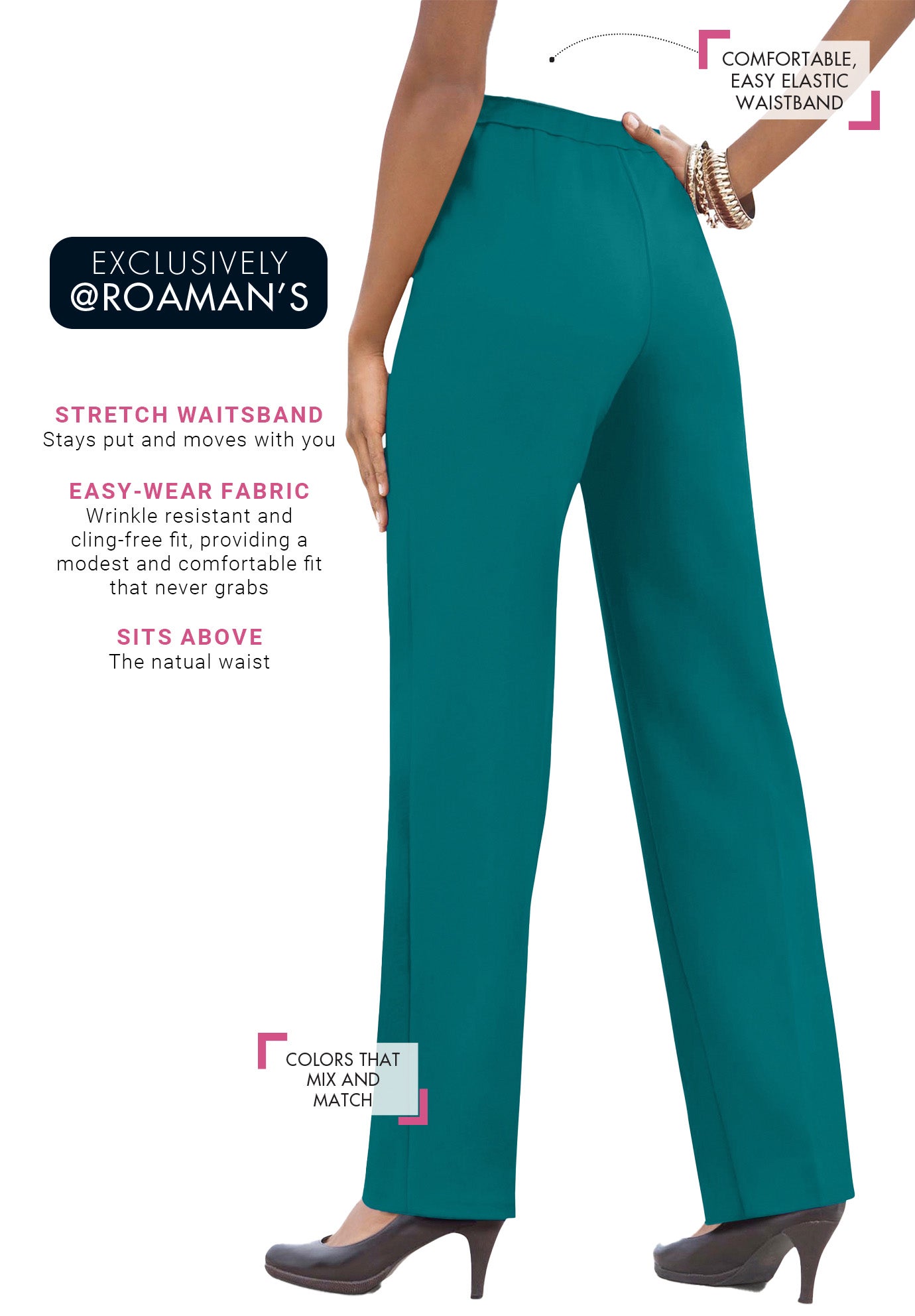 Plus Size Classic Bend Over&reg; Structured Straight Leg Pull-On Pant image number 4