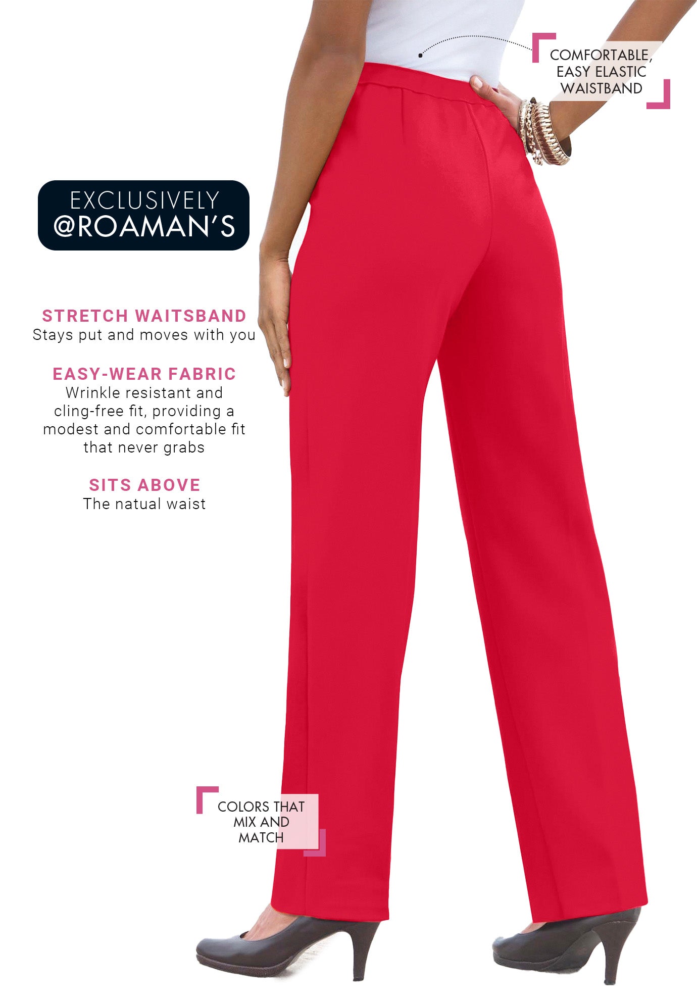 Plus Size Classic Bend Over&reg; Structured Straight Leg Pull-On Pant image number 5