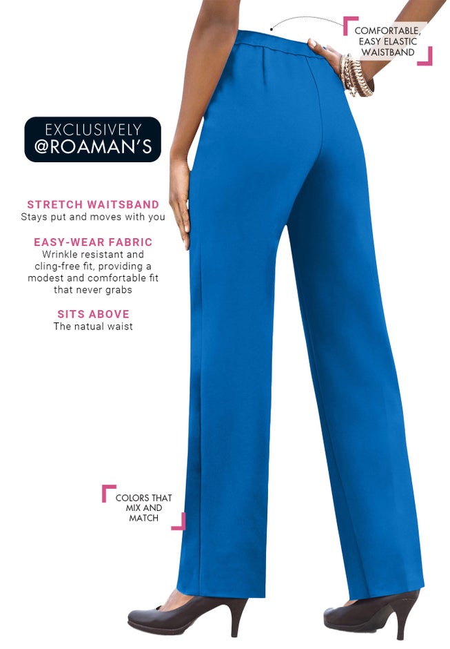 Plus Size Classic Bend Over&reg; Structured Straight Leg Pull-On Pant image number 4