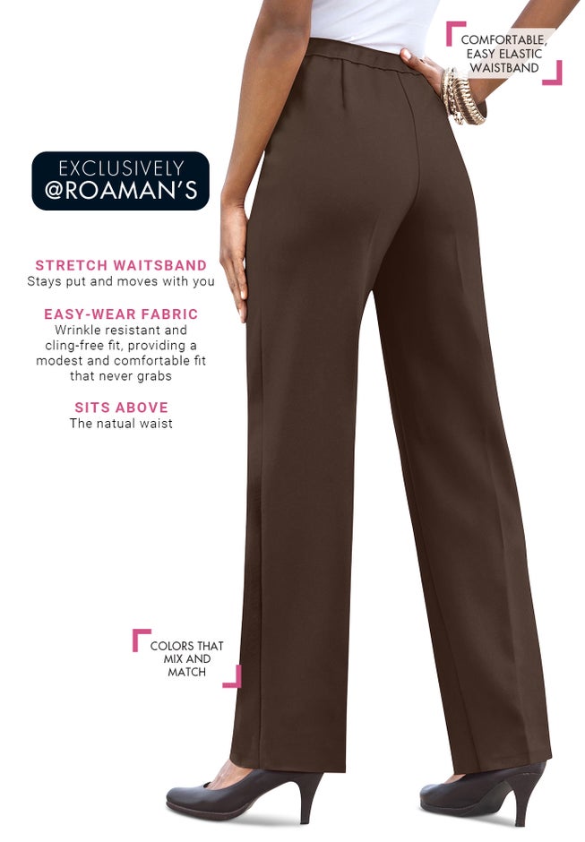 Plus Size Bend Over&reg; Classic Structured Straight-Leg Pull-On Pant image number 4