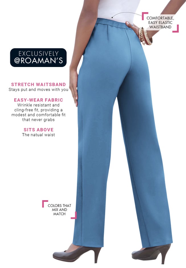 Plus Size Classic Bend Over&reg; Structured Straight Leg Pull-On Pant image number 2