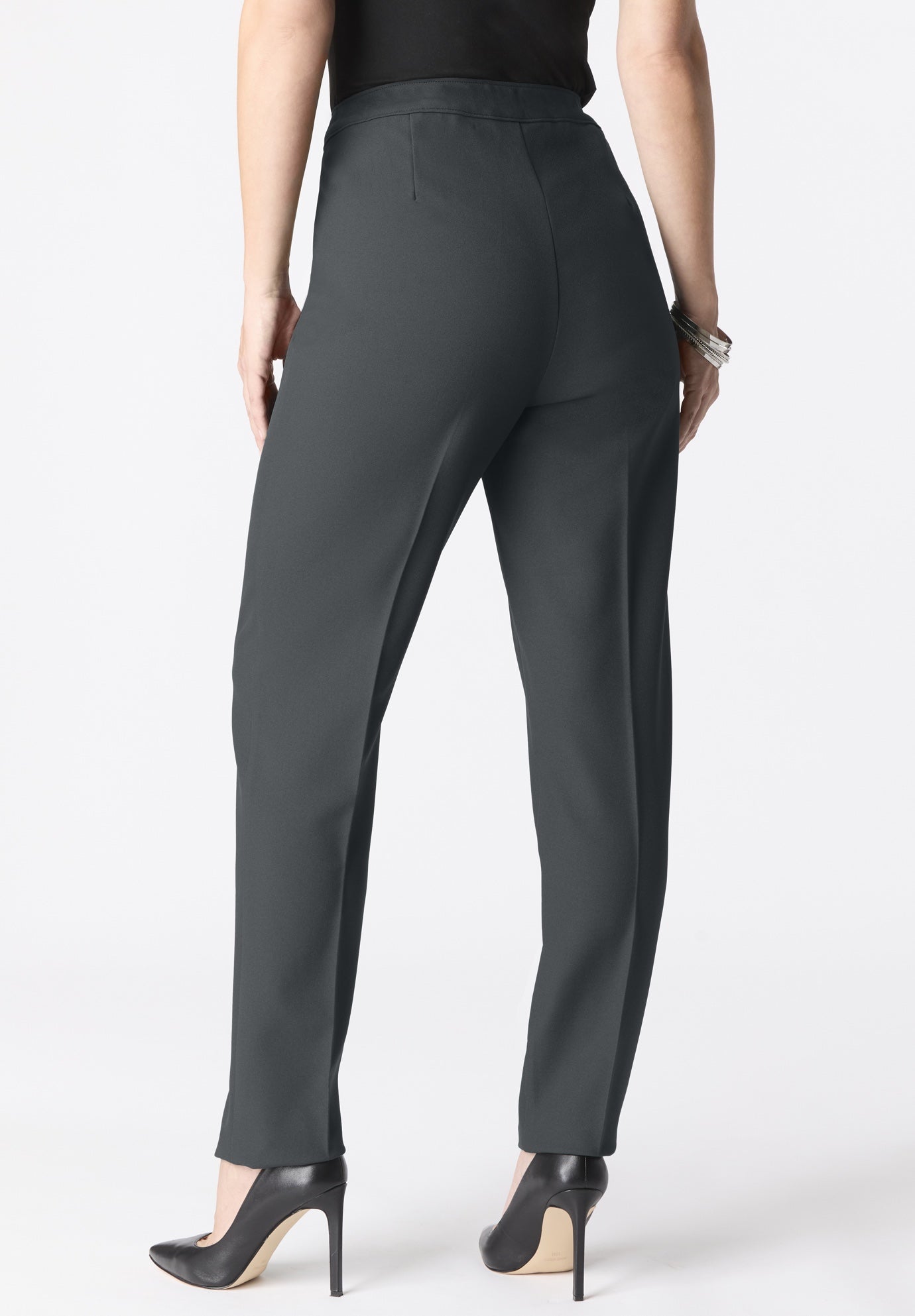 Plus Size Classic Bend Over&reg; Structured Straight Leg Pull-On Pant image number 2