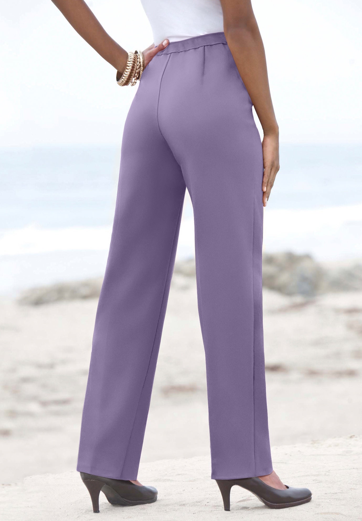 Plus Size Classic Bend Over&reg; Structured Straight Leg Pull-On Pant image number 2