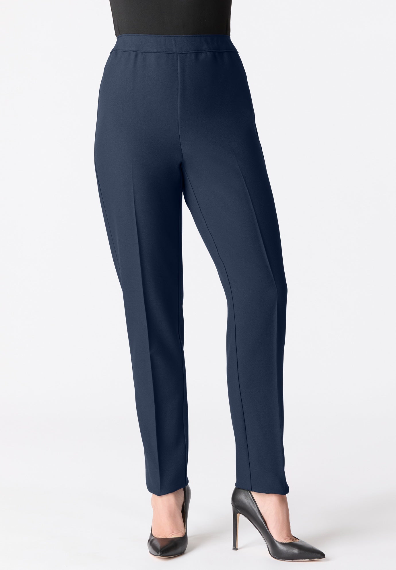 Plus Size Bend Over&reg; Classic Structured Straight-Leg Pull-On Pant image number 1