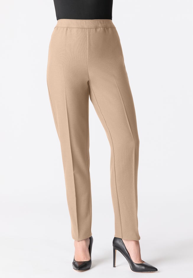 Plus Size Classic Bend Over&reg; Structured Straight Leg Pull-On Pant image number 1