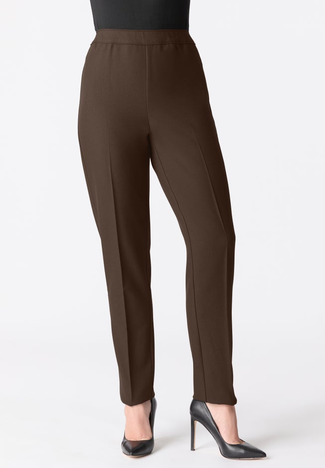 Plus Size Bend Over&reg; Classic Structured Straight-Leg Pull-On Pant image number 1