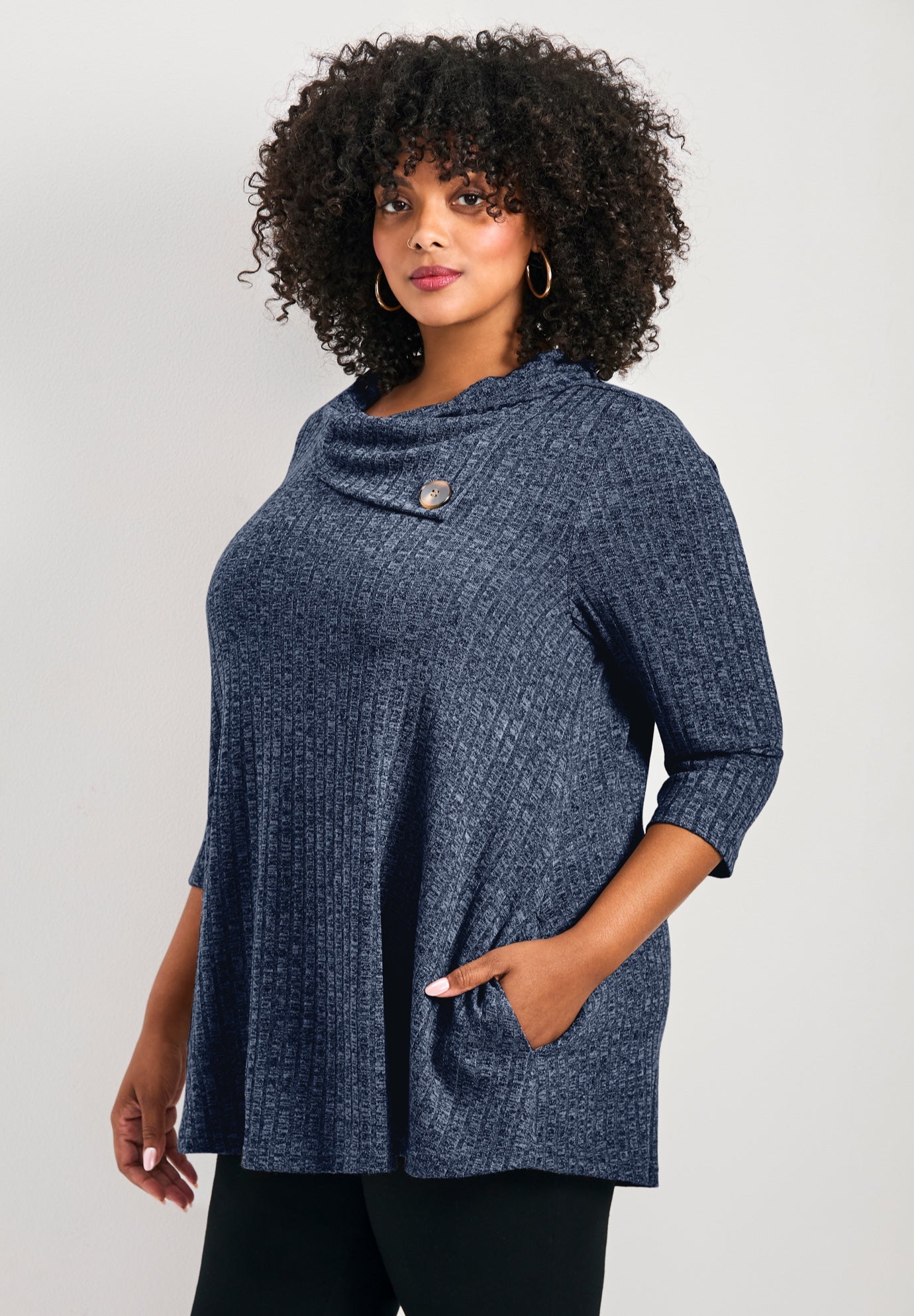 Miley Rib Hacci Button Tunic image number 2