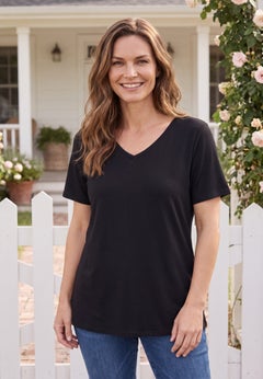 Perfect Short-Sleeve V-Neck Tee