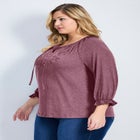 Brie Embroidered Neckline Top image number null