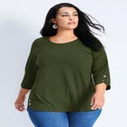 Sabrina Btn Dtl 3/4 Slv Top image number 0