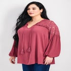 Marcie Lace Yoke Long Sleeve Top image number null