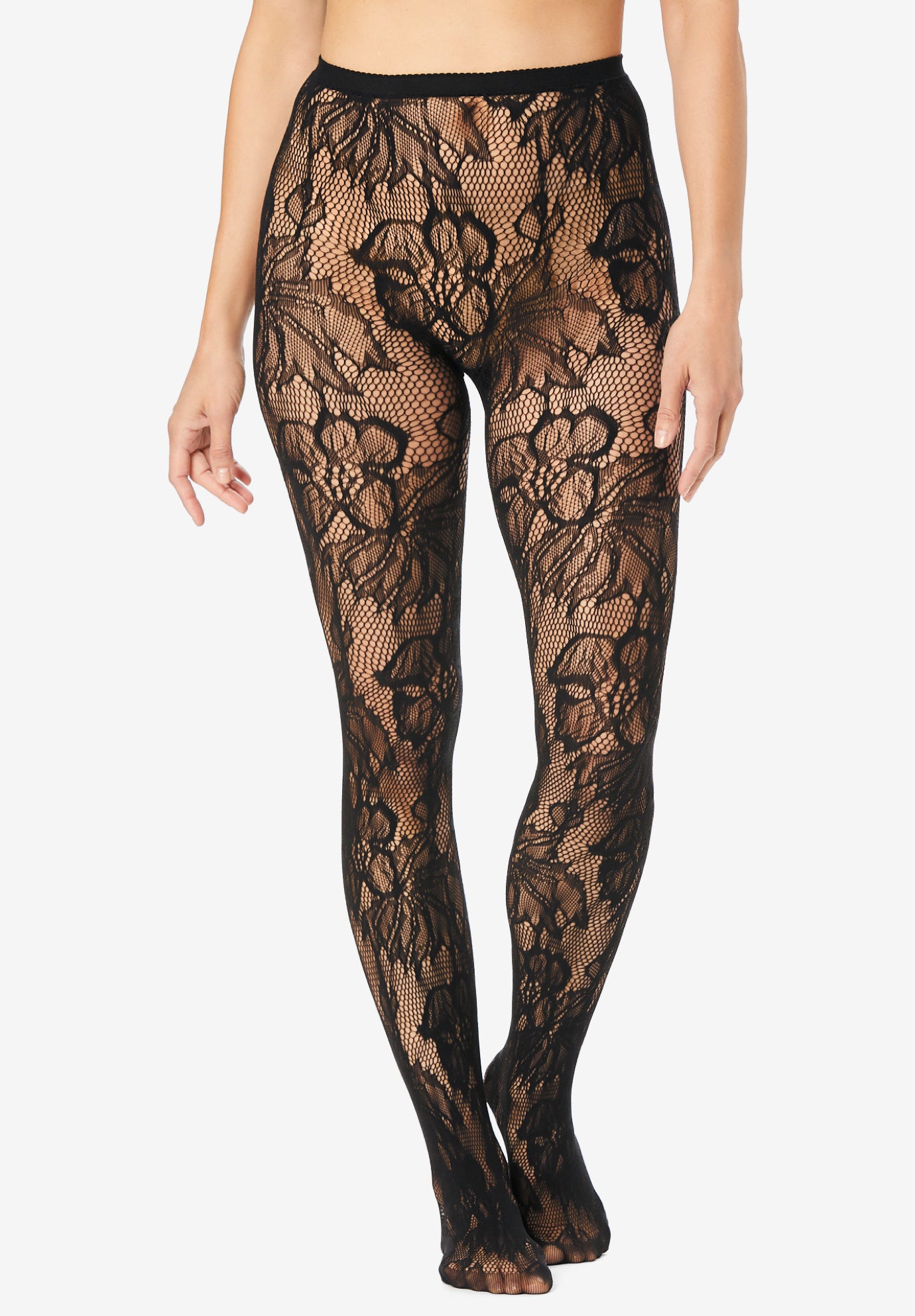 Floral Lace Tights image number 0