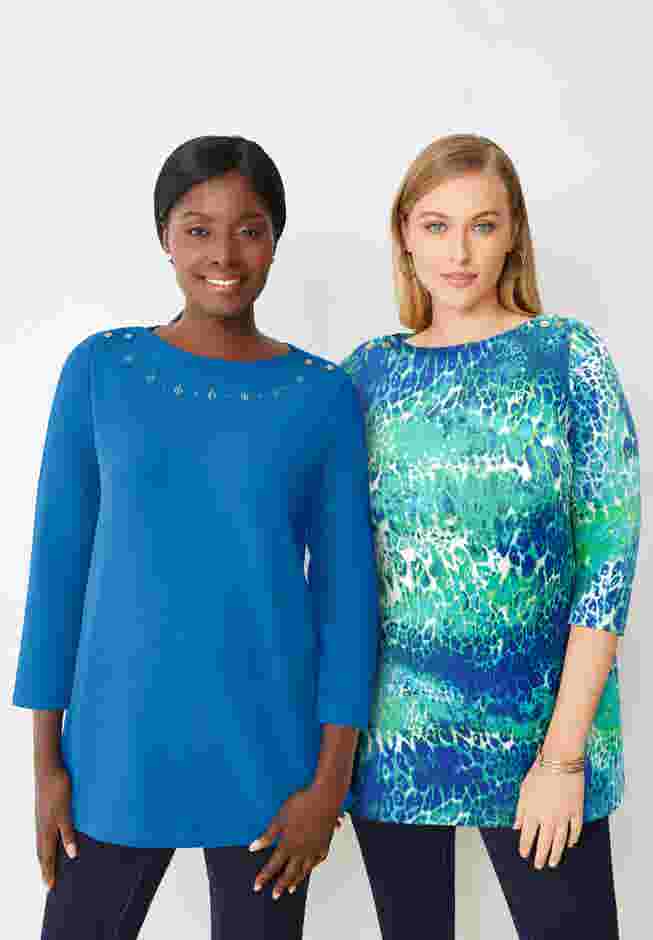Stretch Cotton Boatneck Tunic image number 4