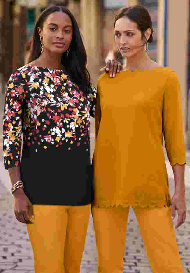 Stretch Cotton Boatneck Tunic image number 5