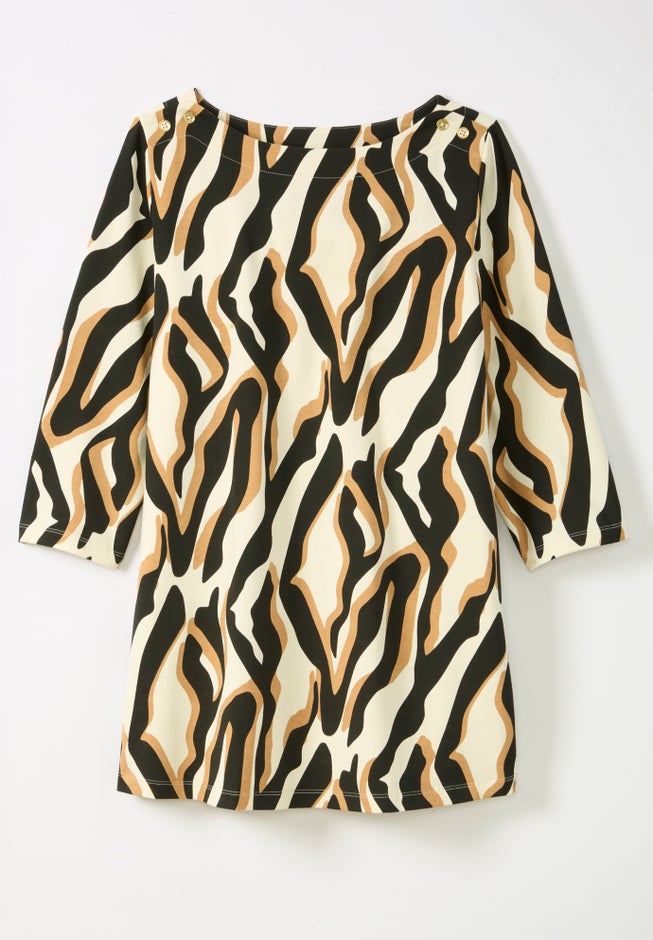 Stretch Cotton Boatneck Tunic image number 1