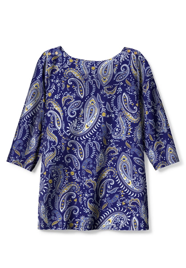 Stretch Cotton Boatneck Tunic image number 3