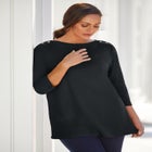 Stretch Cotton Boatneck Tunic image number null