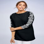 Stretch Cotton Boatneck Tunic image number null