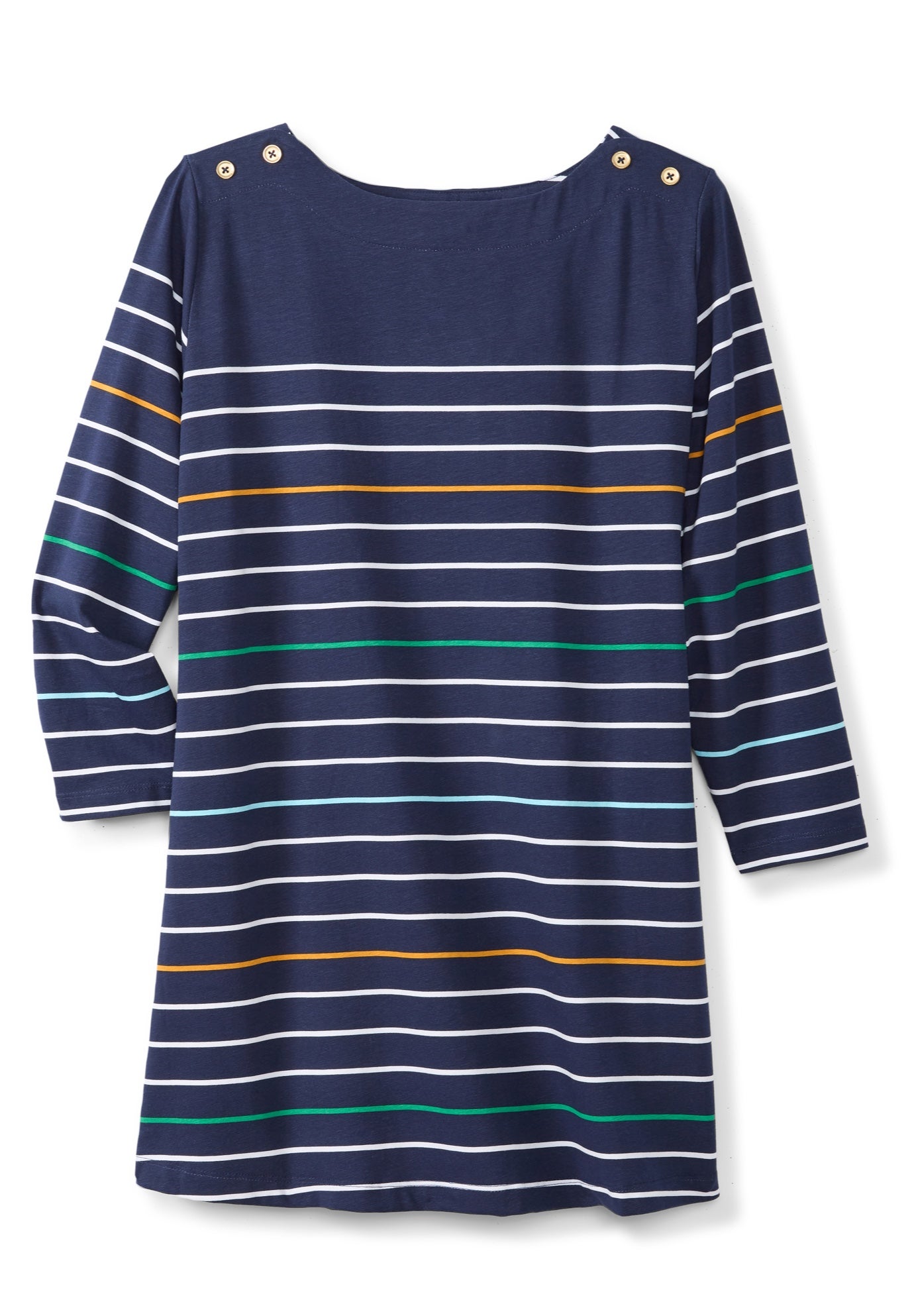 Stretch Cotton Boatneck Tunic image number 3