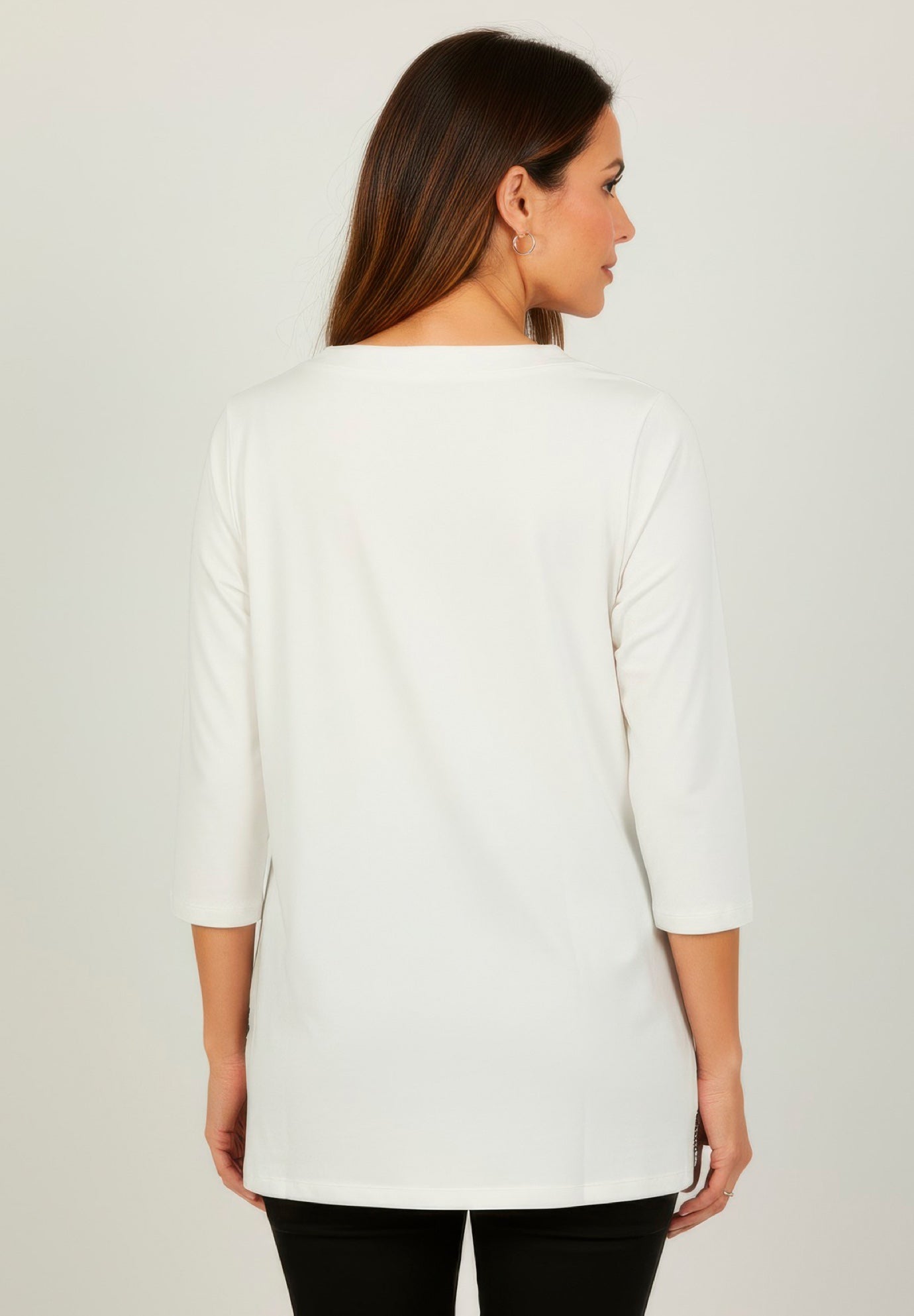 Stretch Cotton Boatneck Tunic image number 2