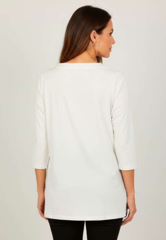 Stretch Cotton Boatneck Tunic image number 2