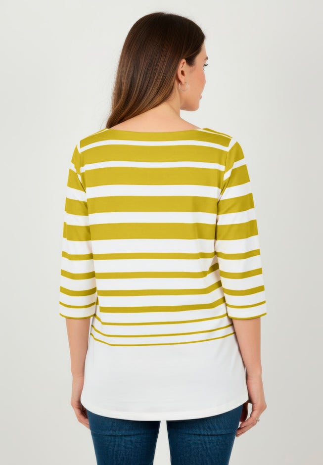 Stretch Cotton Boatneck Tunic image number 1