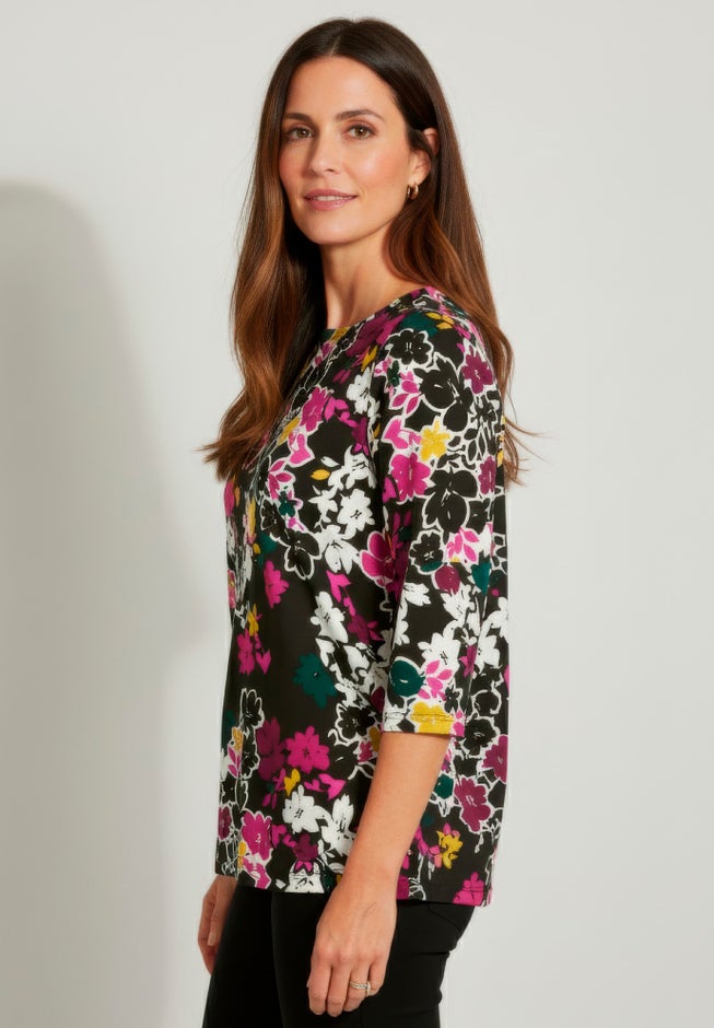 Stretch Cotton Boatneck Tunic image number 1