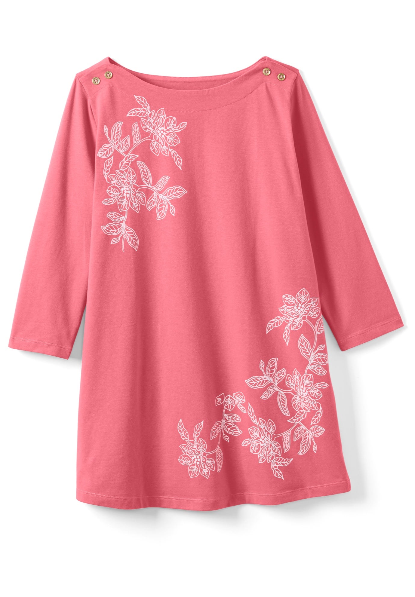 Stretch Cotton Boatneck Tunic image number 3