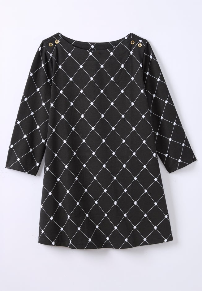 Stretch Cotton Boatneck Tunic image number 3