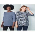 Stretch Cotton Boatneck Tunic image number null