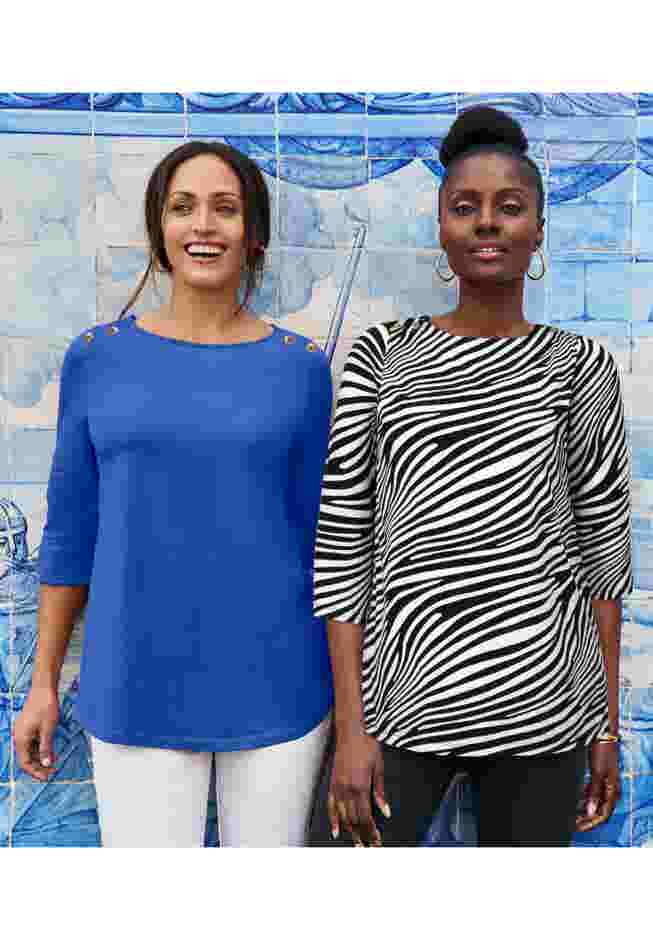 Stretch Cotton Boatneck Tunic image number 2