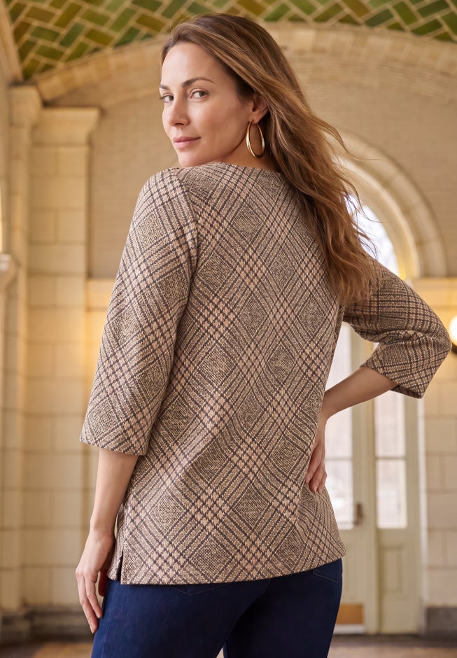 Stretch Cotton Boatneck Tunic image number 1