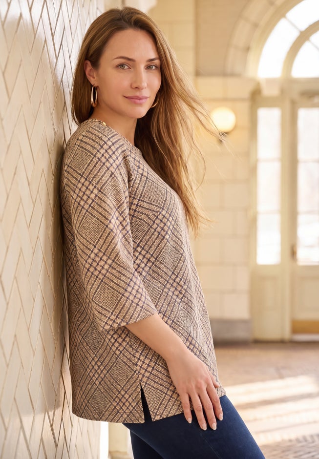 Stretch Cotton Boatneck Tunic image number 2
