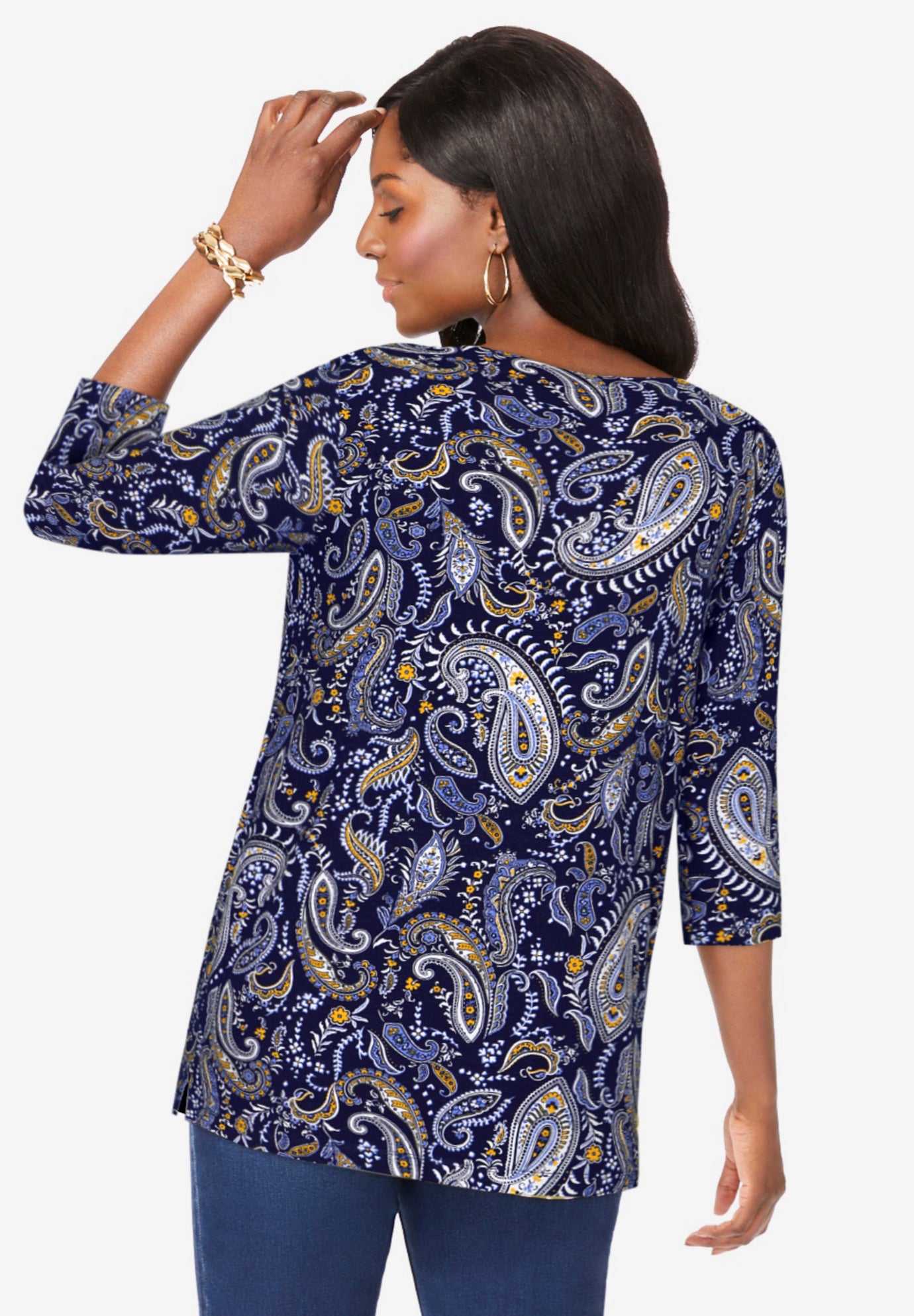 Stretch Cotton Boatneck Tunic image number 2