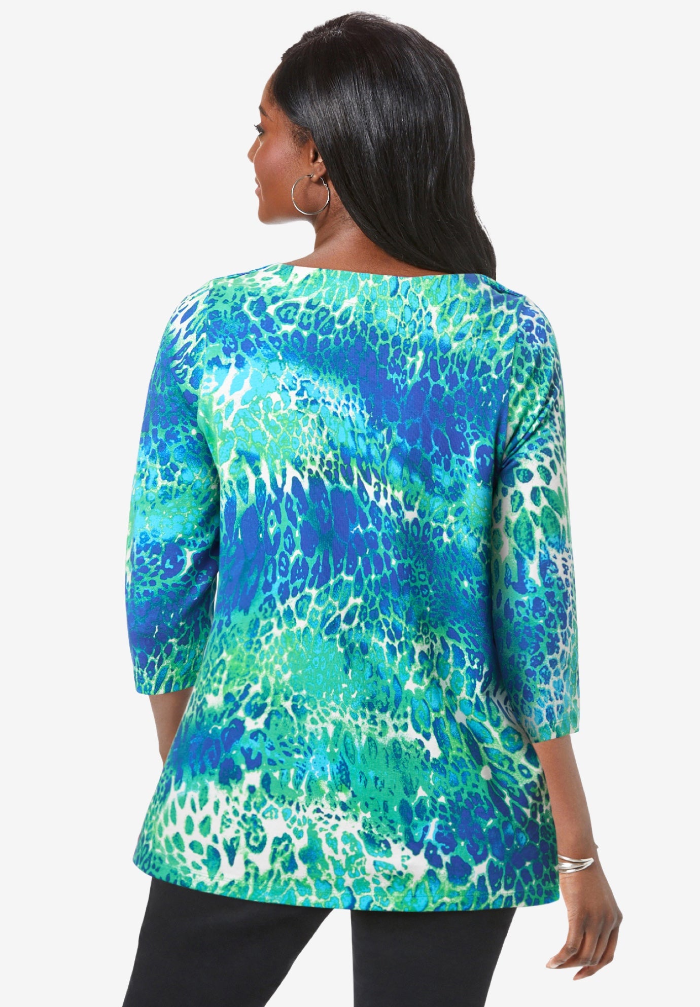 Stretch Cotton Boatneck Tunic image number 2