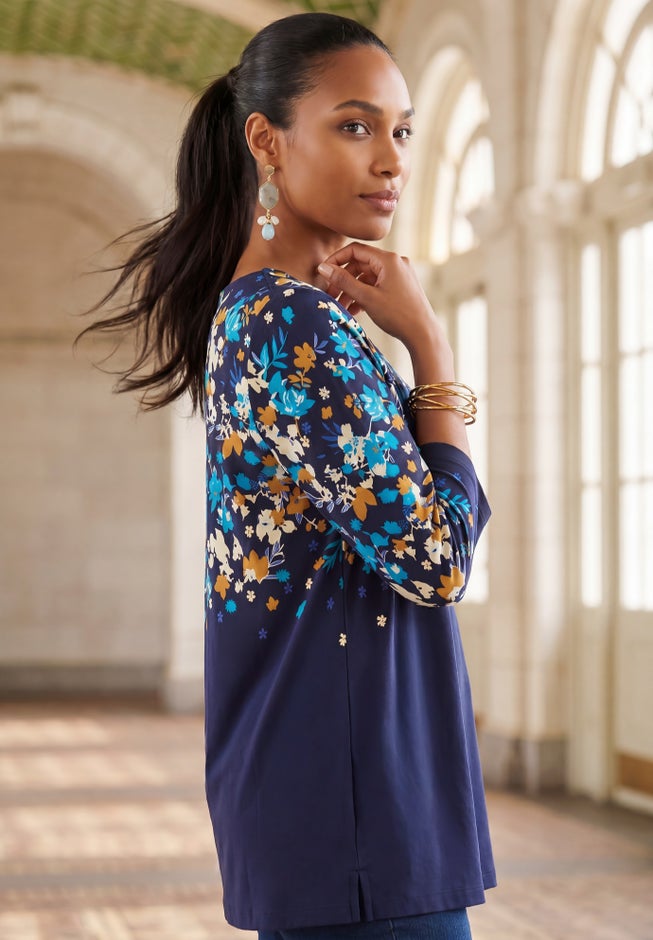 Stretch Cotton Boatneck Tunic image number 2