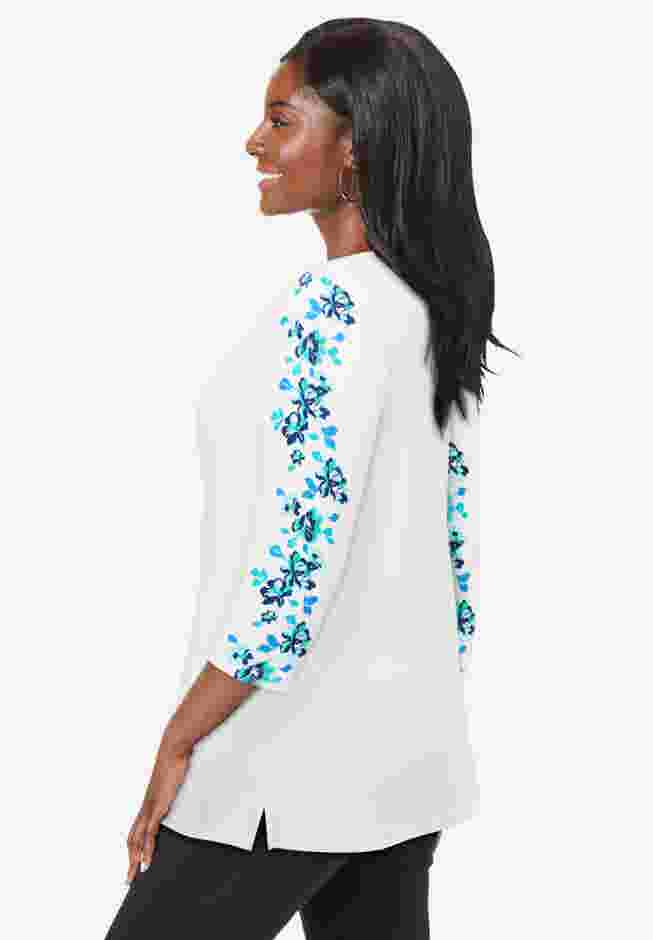 Stretch Cotton Boatneck Tunic image number 1