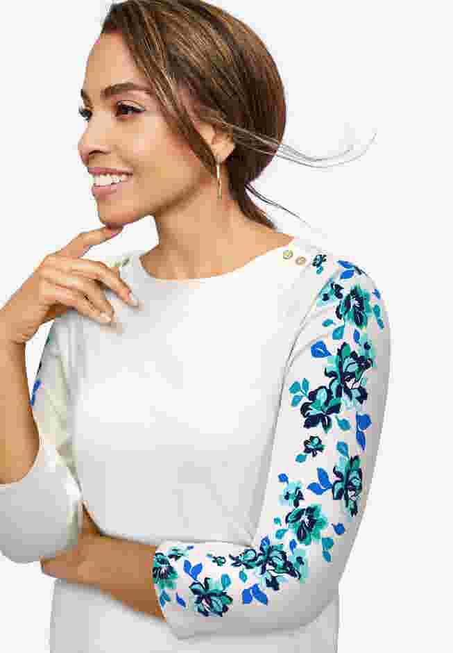 Stretch Cotton Boatneck Tunic image number 3
