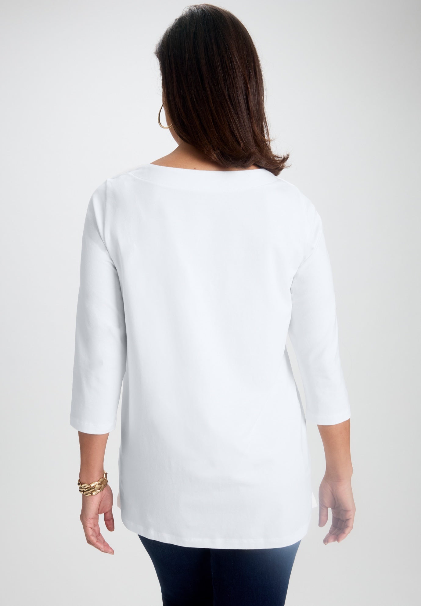 Stretch Cotton Boatneck Tunic image number 2