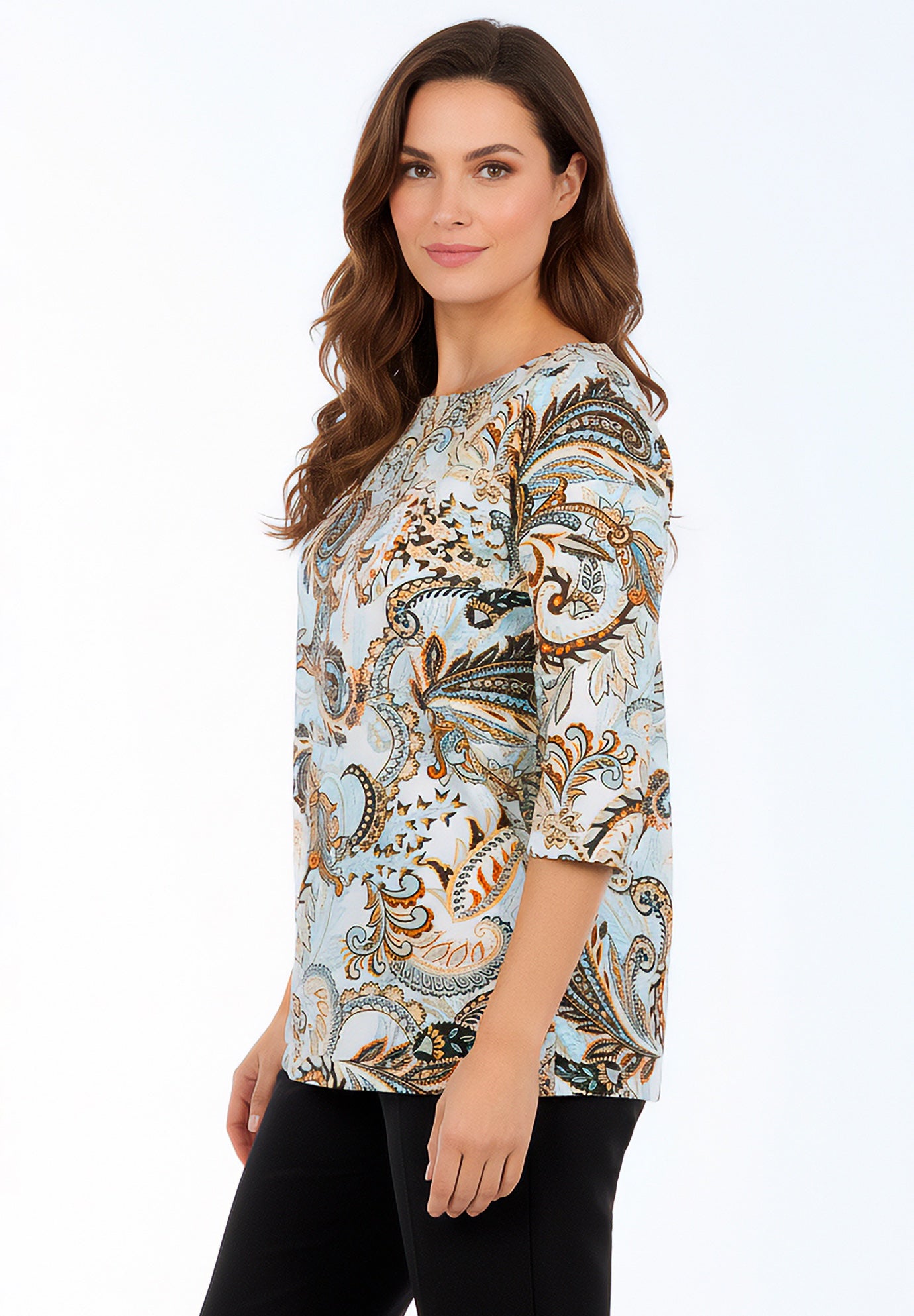 Stretch Cotton Boatneck Tunic image number 4