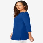 Stretch Cotton Boatneck Tunic image number null