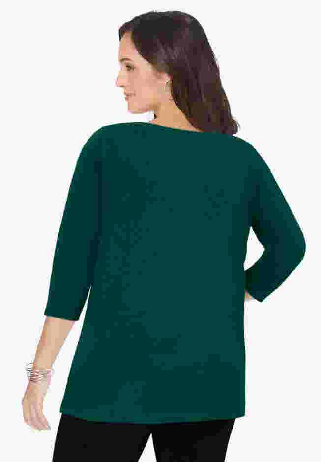 Stretch Cotton Boatneck Tunic image number 1