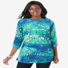 Stretch Cotton Boatneck Tunic image number null